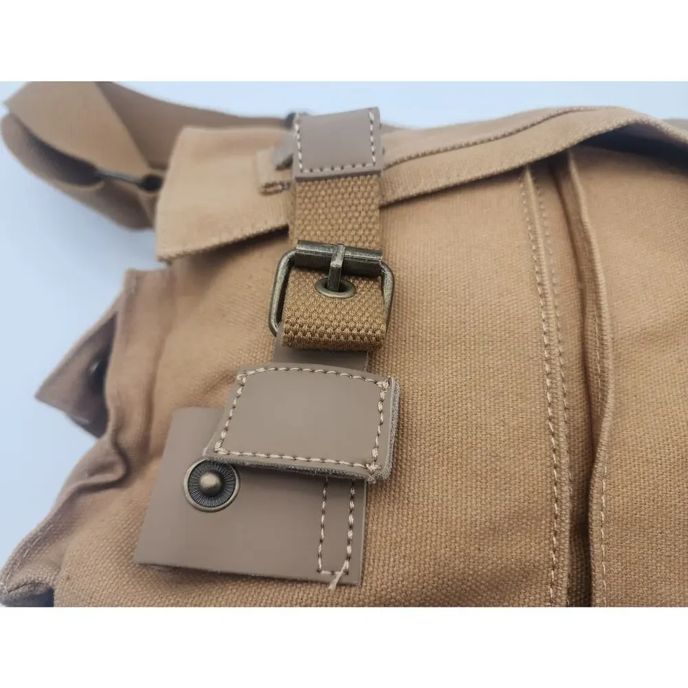 MOACC Canvas Camera Tote Bag Tan Beige Handle and Strap